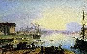 Maxim Nikiforovich Vorobiev Sunrise over the Neva river Sweden oil painting artist
